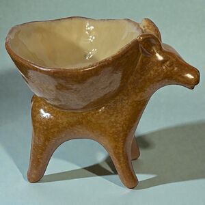 Rustic Stoneware Donkey Bowl Candy Dish Earthy Brown Tone by Creative Co-Op 6.5"